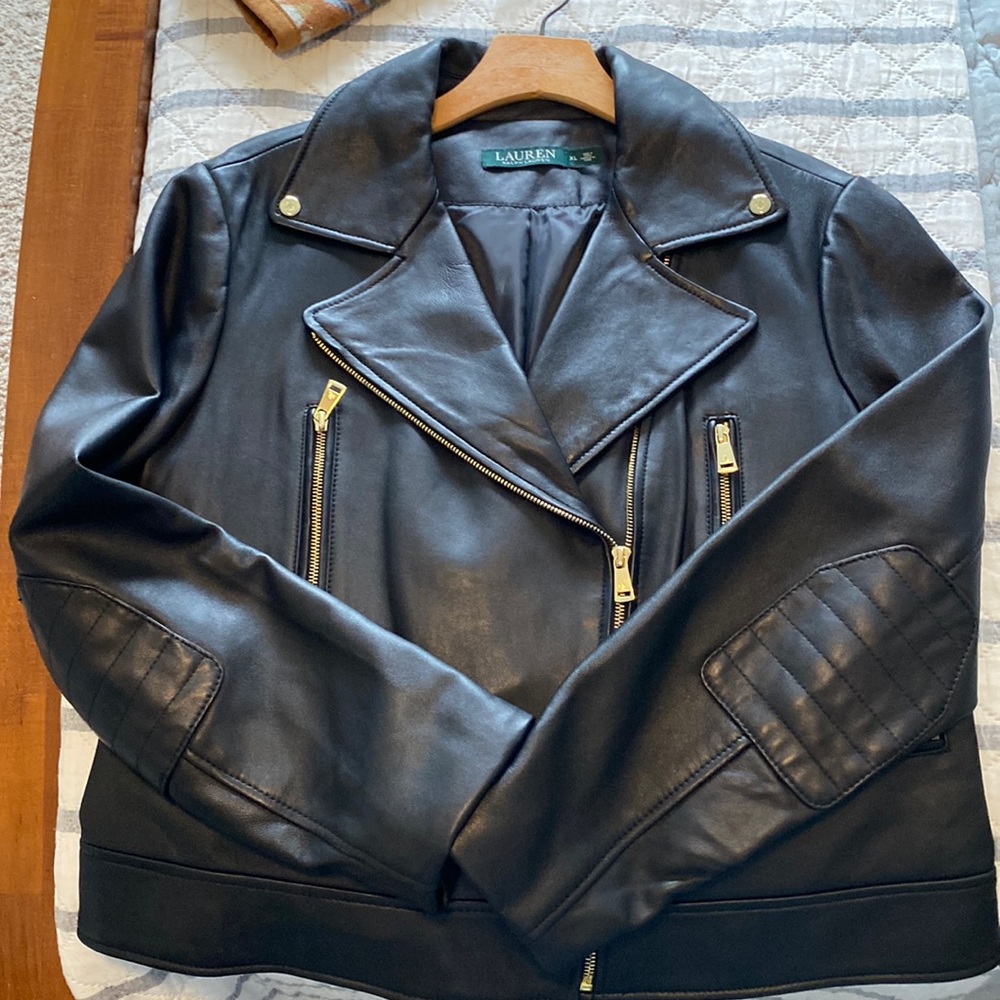 Ralph Lauren Black leather Moto jacket